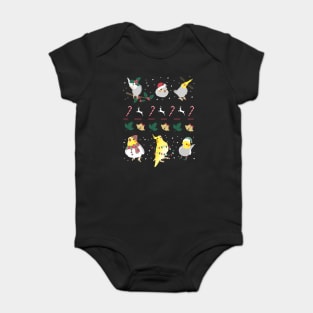 ugly christmas cockatiel pattern Baby Bodysuit